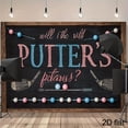 thumbnail image 1 of Golf-Themed Gender Reveal Backdrop Pink Blue Putter Golf Chalkboard Gender Reveal Background Will It Be Putters or Pearls Baby Shower Party Decorations Banner, 1 of 4