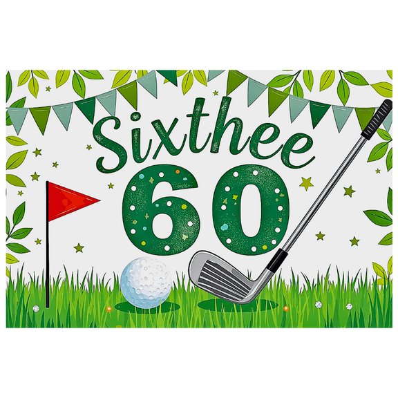Golf Themed Sixtieth Birthday Banner Backdrop Background Decorations Party Supplies Photography Props Birthday Party Decor Background