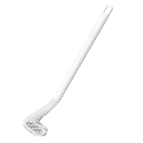 Golf Toilet Brush - 1 Pack Long H andle Golf Brush Head Toilet Brush, Flexible Bendable Silicone Golf Toilet Bowl Cleaner Brush, Toilet Brushes for Bathroom 360 No Dead Ends Wall Mounted