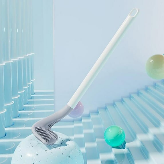 Golf Toilet Brush Wall-Mounted | Soft Flexible Plastic Bristles | Triangular Head for Deep Cleaning | No Dead Corners | Easy Corner and Groove Reach | Non-Stick | 1 Pack | 7.1x41cm