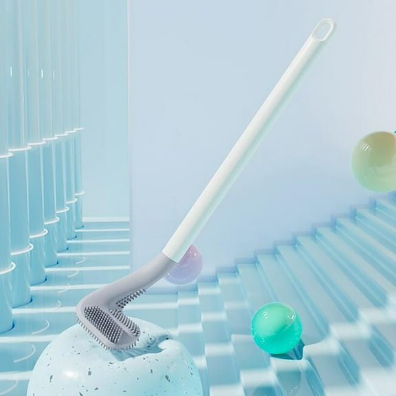 Golf Toilet Brush | Wall-Mounted Soft PP Plastic | Triangle Bristle Design for No Dead Ends | Hair-Resistant Easy Clean | Nail-Free Stable Install | 7.1x41cm | 1 Pack