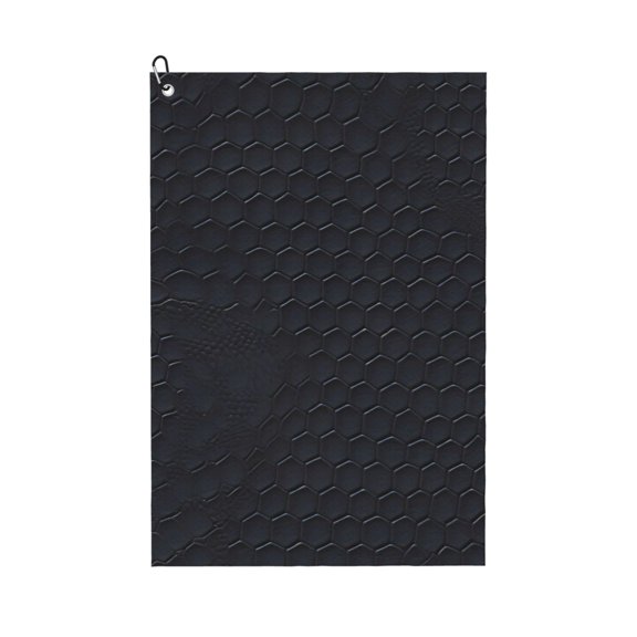 Golf Towel 24x16in Absorbent Quick Dry Decontamination Mountain-Climbing Clench Designed To Carry Four Side Locks Snake Skin Print Style Darkgray_1