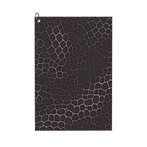 Golf Towel 24x16in Absorbent Quick Dry Decontamination Mountain-Climbing Clench Designed To Carry Four Side Locks Snake Skin Print Style Darkgray_4