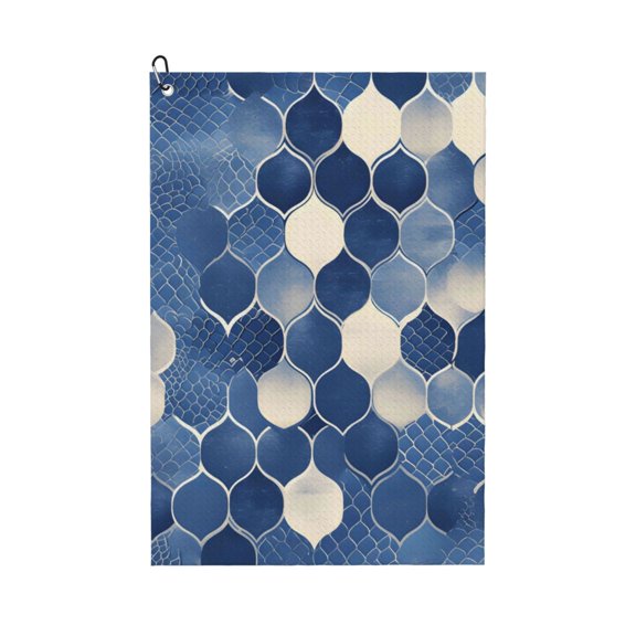 Golf Towel 24x16in Absorbent Quick Dry Decontamination Mountain-Climbing Clench Designed To Carry Four Side Locks Snake Skin Print Style Doderblue_4