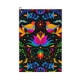 thumbnail image 1 of Golf Towel, Mexican Flower Traditional1 Microfiber Waffle Golf Towels for Golf Bag with Carabiner Clip Golf Rag 24x16in, 1 of 8