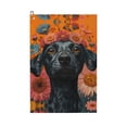 thumbnail image 1 of Golf Towel, Pink Sunflower Black Dog Microfiber Waffle Golf Towels for Golf Bag with Carabiner Clip Golf Rag 24x16in, 1 of 8