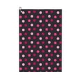 thumbnail image 1 of Golf Towel, Simple pink polka dots black Microfiber Waffle Golf Towels for Golf Bag with Carabiner Clip Golf Rag 24x16in, 1 of 8