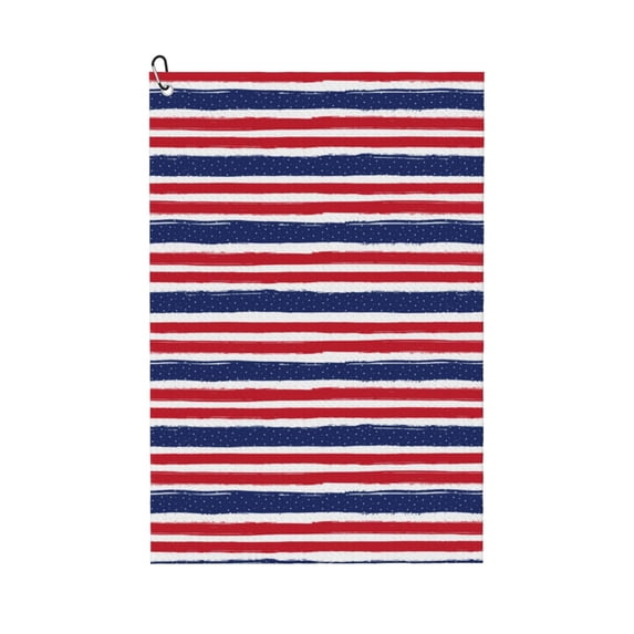 Golf Towel, USA Colors Stripes Microfiber Waffle Golf Towels for Golf Bag with Carabiner Clip Golf Rag 24x16in