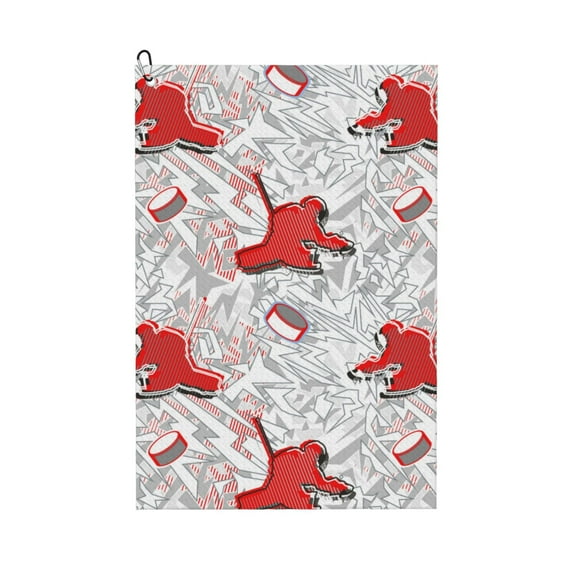 Golf Towel - hockey goalkeeper puck 16" x 24" Absorbent Microfiber Waffle Pattern golf Towels for Golf Bags with Carabiner Clip, Golf Accessories for Men Women