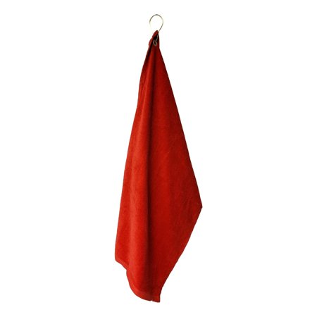 Golf Towel with Clip Red