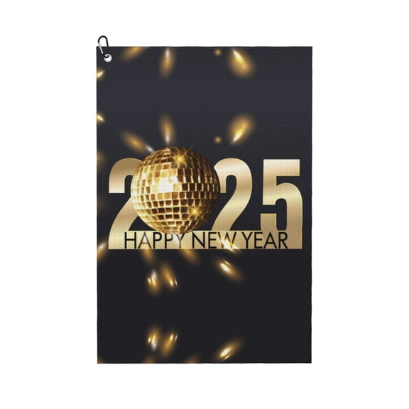Golf Towels for Golf Bags For Men Women - 2025 New Year C 24x16in Absorbent Quick Drying Golf Towel for Cleaning Golf Ball Club Golf Bag Accessories with Carabiner