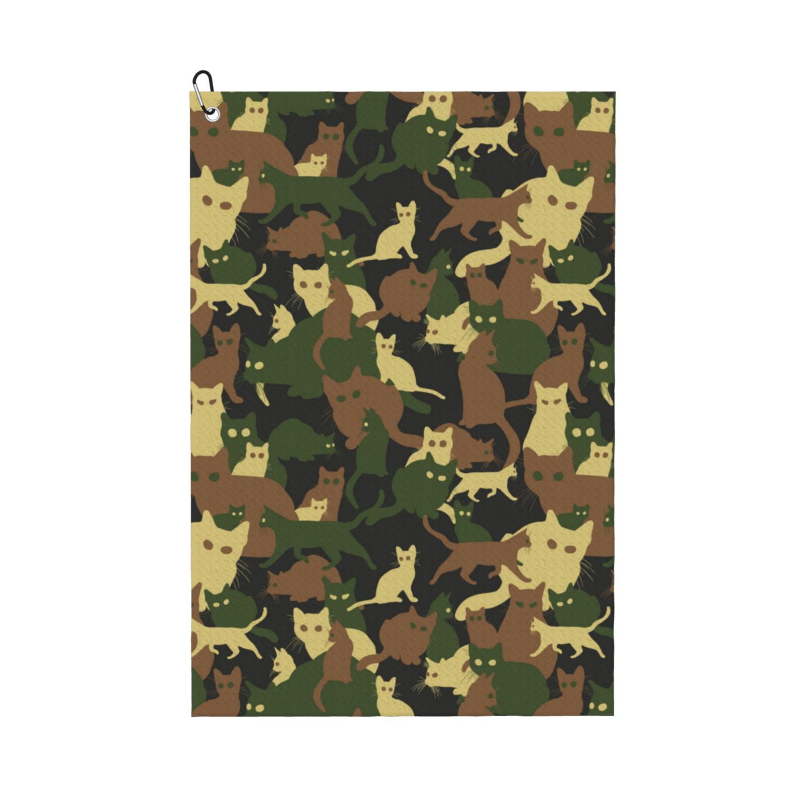Golf Towels for Golf Bags For Men Women Cool Cat Camouflage Green