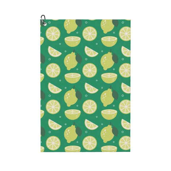 Golf Towels for Golf Bags For Men Women - Cute Pine Green Limes 24x16in Absorbent Quick Drying Golf Towel for Cleaning Golf Ball Club Golf Bag Accessories with Carabiner