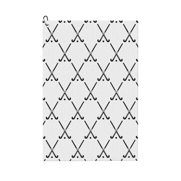 Golf Towels for Golf Bags For Men Women - Hockey Stick black 24x16in Absorbent Quick Drying Golf Towel for Cleaning Golf Ball Club Golf Bag Accessories with Carabiner