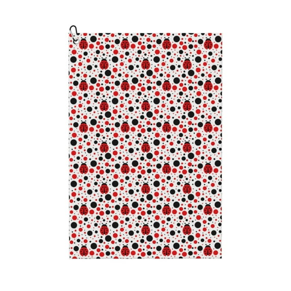 Golf Towels for Golf Bags For Men Women - Ladybugs K 24x16in Absorbent Quick Drying Golf Towel for Cleaning Golf Ball Club Golf Bag Accessories with Carabiner