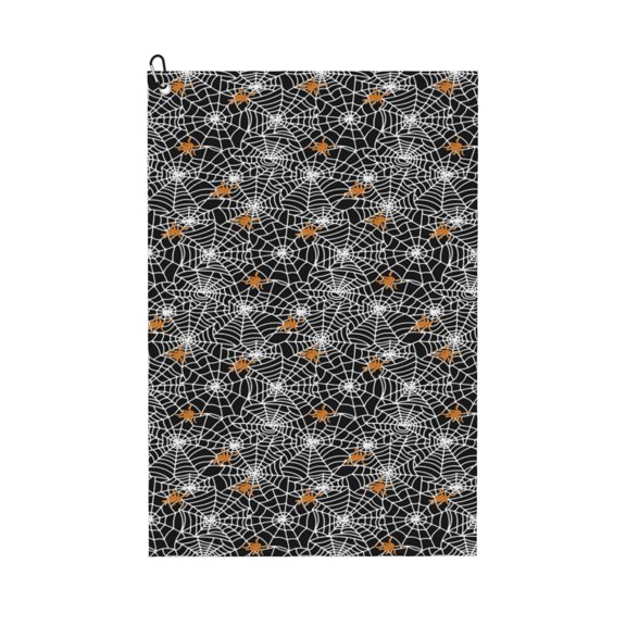 Golf Towels for Golf Bags For Men Women - Spider Cobweb 24x16in Absorbent Quick Drying Golf Towel for Cleaning Golf Ball Club Golf Bag Accessories with Carabiner