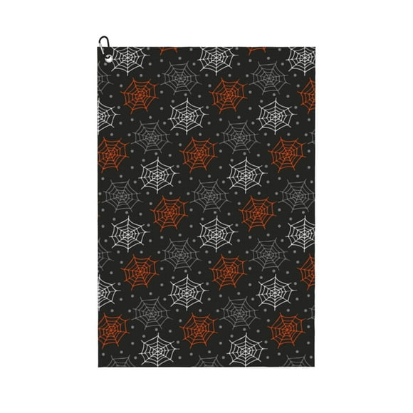 Golf Towels for Golf Bags For Men Women - Spider Web 24x16in Golf Bag Accessories, Absorbent Quick Drying Golf Towel for Cleaning Golf Ball Club with Carabiner