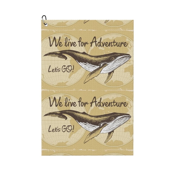 Golf Towels for Golf Bags For Men Women - We Live for Adventure 24x16in Absorbent Quick Drying Golf Towel for Cleaning Golf Ball Club Golf Bag Accessories with Carabiner