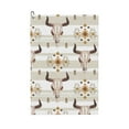 thumbnail image 1 of Golf Towels for Golf Bags For Men Women - bull cow skull boho Indian style 24x16in Absorbent Quick Drying Golf Towel for Cleaning Golf Ball Club Golf Bag Accessories with Carabiner, 1 of 8