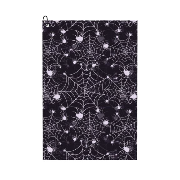 Golf Towels for Golf Bags For Men Women - halloween Creative spiderweb cobweb 24x16in Absorbent Quick Drying Golf Towel for Cleaning Golf Ball Club Golf Bag Accessories with Carabiner