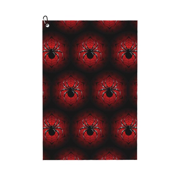 Golf Towels for Golf Bags For Men Women - halloween spider web 24x16in Absorbent Quick Drying Golf Towel for Cleaning Golf Ball Club Golf Bag Accessories with Carabiner
