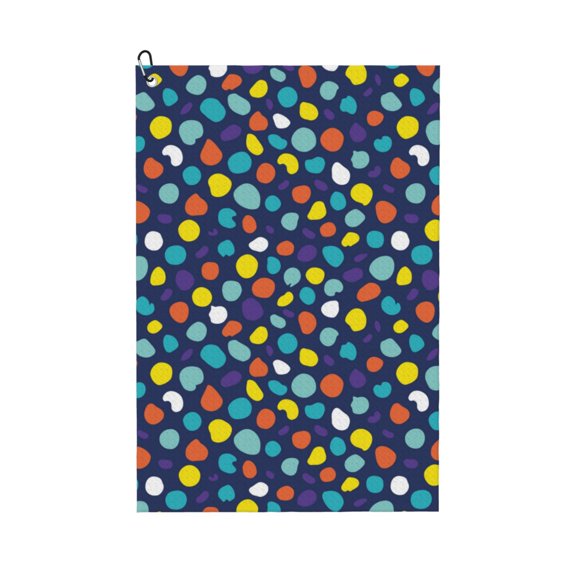 Golf Towels for Golf Bags For Men Women - multicolor dots pattern 24x16in Absorbent Quick Drying Golf Towel for Cleaning Golf Ball Club Golf Bag Accessories with Carabiner