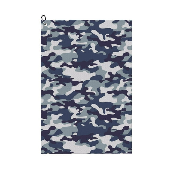 Golf Towels for Golf Bags For Men Women - Classic Blue Camouflage 24x16in Absorbent Quick Drying Golf Towel for Cleaning Golf Ball Club Golf Bag Accessories with Carabiner