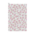 thumbnail image 1 of Golf Towels for Golf Bags For Men Women - Pink floral 24x16in Absorbent Quick Drying Golf Towel for Cleaning Golf Ball Club Golf Bag Accessories with Carabiner, 1 of 8