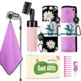 thumbnail image 1 of Golf Towels for Golf Bags for Women Men with Strong Magnetic Retractable Carabiner Golf Divot Repair Tool and Brush, 16''X16'' Microfiber Waffle Pattern Towel Absorbent Set, 1 of 7