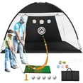 thumbnail image 1 of Heavy Duty Golf Practice Net, 10x7ft Golf Swing Net with Golf Mat, All in 1 Home Golf Net Golf Hitting Training Aids Net with Target Balls Carry Bag for Backyard Driving Chipping Swing Training, 1 of 9