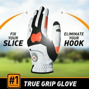 Golf Training Glove with True Grip Alignment Indicator, Non-Slip Breathable Golf Gloves, Fix Slice & Eliminate Hook, Microfiber Golf Swing Correction Glove for Men Women Left -XL