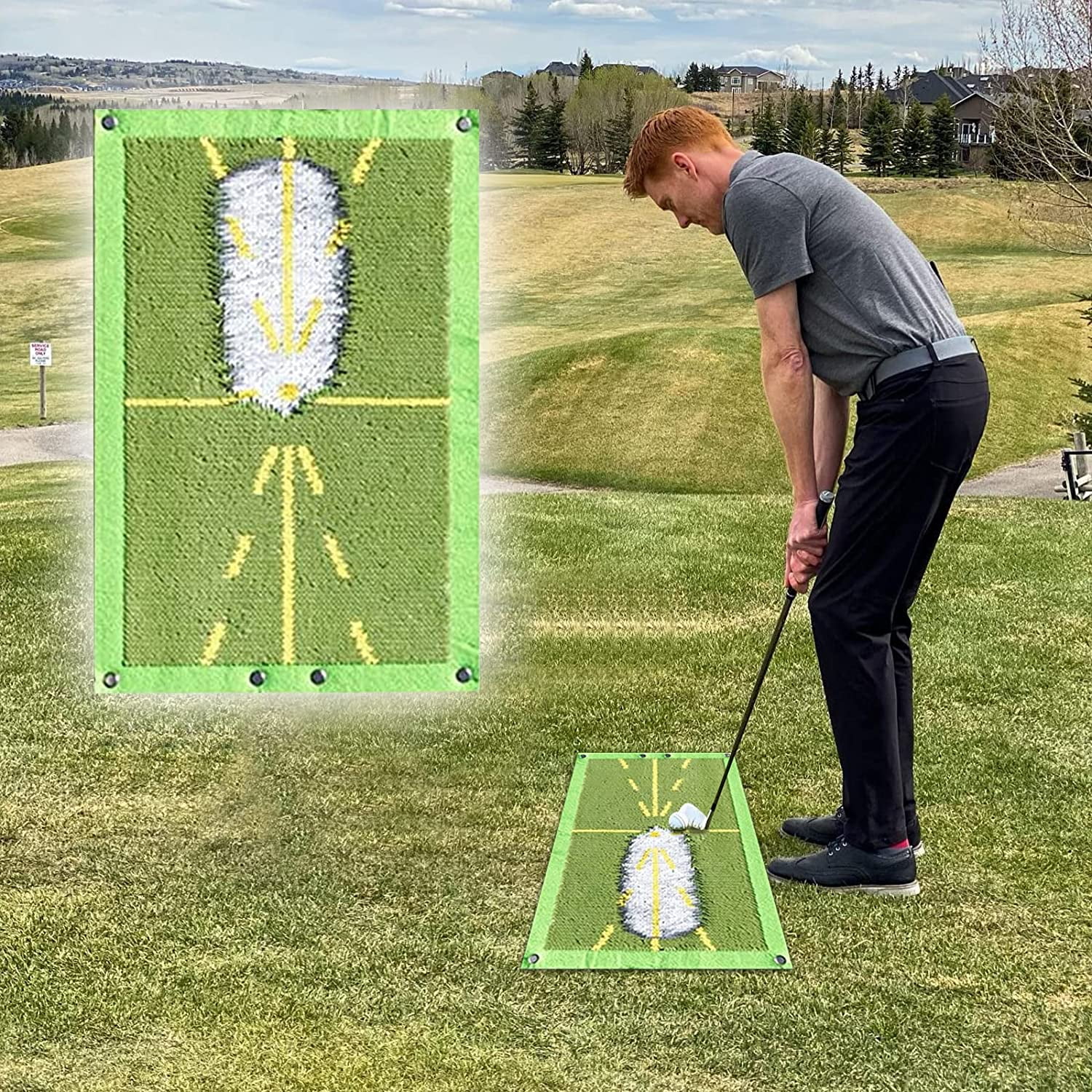 Golf Training Mat for Swing Detection Batting, Premium Golf Impact Mat