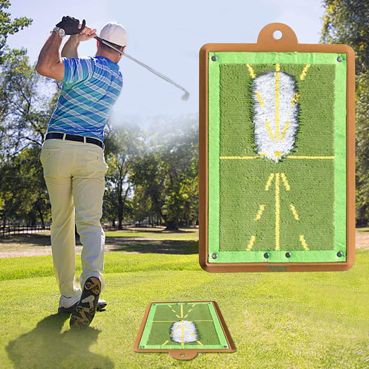 Golf Training Mat for Swing Detection Batting, Premium Golf Impact Mat,  Path Feedback Golf Practice Mats