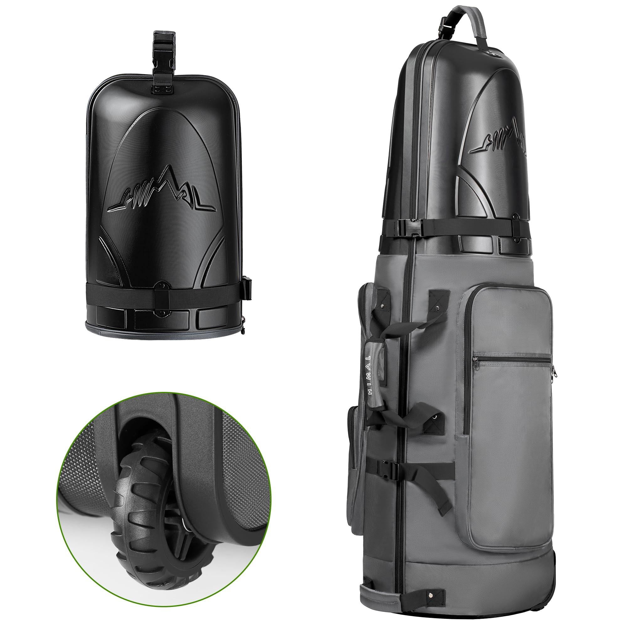 Golf Travel Bag With Hard Case Top  1680d Heavy Duty Oxford Club Bags For Airlines Wheels Easy To Maneuver