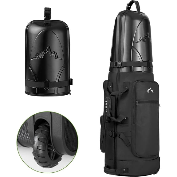 Golf Travel Bag with Hard Case , 1680D  Oxford Golf Club Travel Bags for Airlines with Wheels Easy to Maneuver