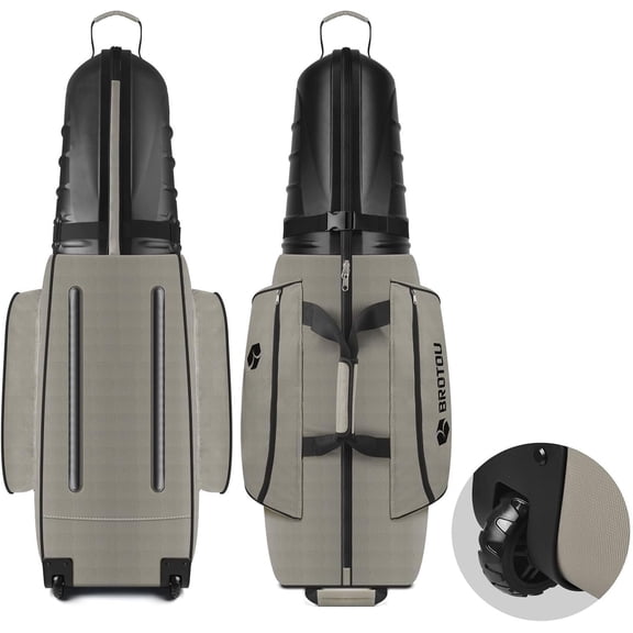 Golf Travel Bags for Airlines with Wheels and ABS Hard Shell Top Golf Club Travel Case Oxford Fabric Protect Golfs Clubs Large Capacity and Easy to Maneuver