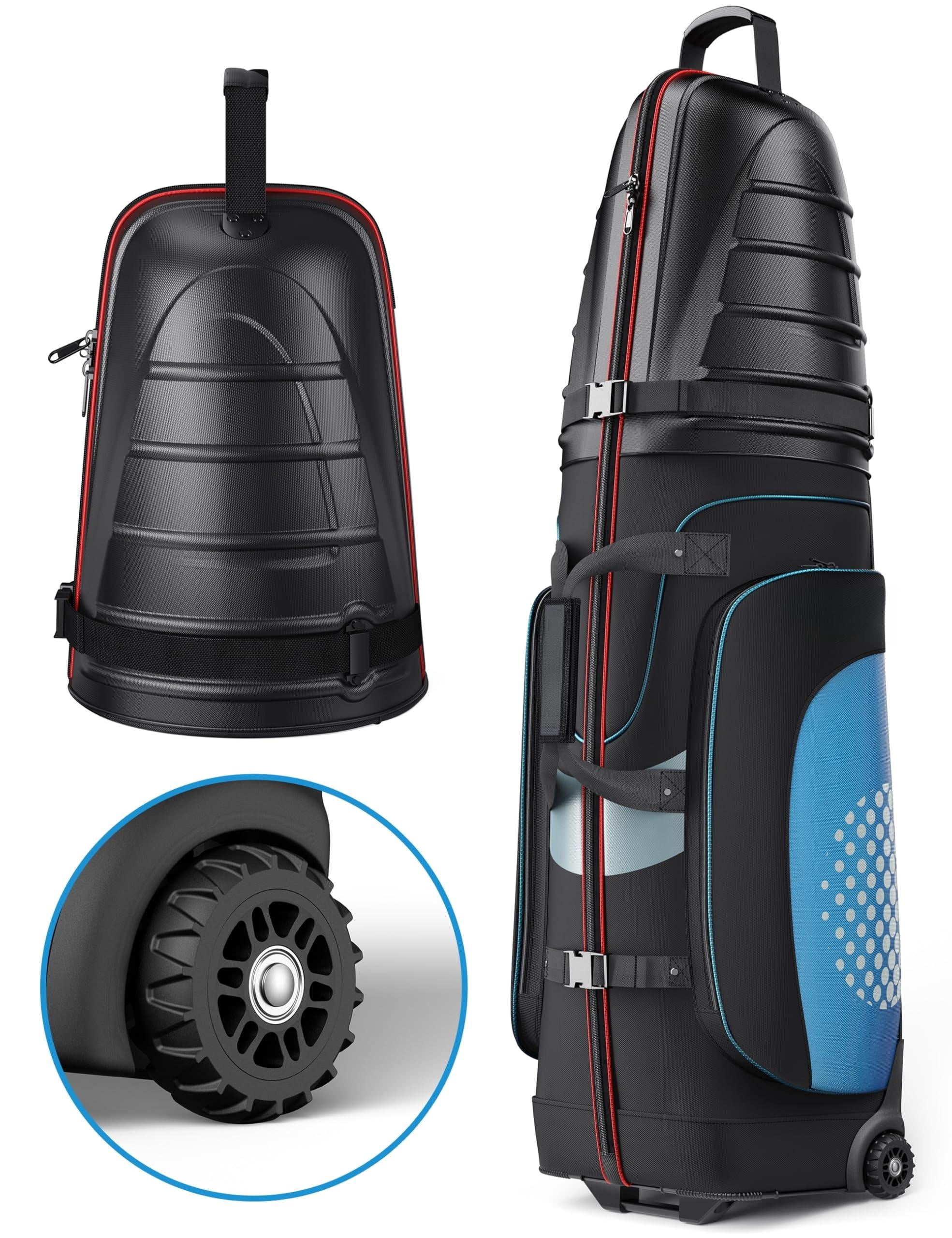 Golf Travel Bags For Airlines With Wheels  Hard Case Top And 1680d Heavy Duty Oxford Protect Clubs Lightweight Easy To Maneuver