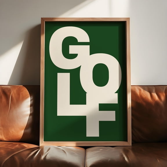 Golf Typography Minimalist Office Decor Wall Art