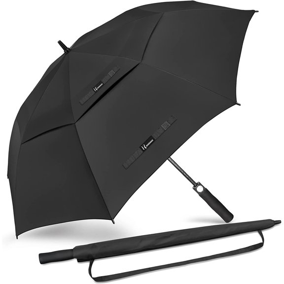 Golf Umbrella 51/54/62/68 Inch Automatic Open, Large Double Canopy Vented Oversize Stick Umbrellas Extra Large Windproof Waterproof for Rain