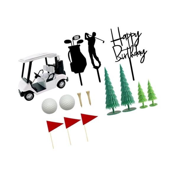 Golf Vehicle Cake with Detachable Flags for Sports Receptions & Championship Parties