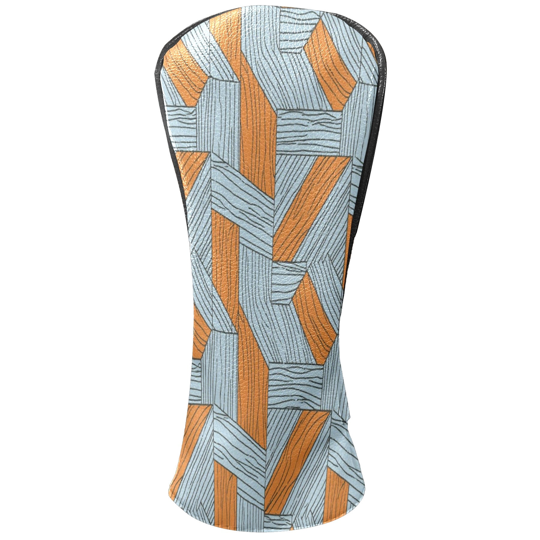 Golf Club Head Cover Waterproof Leather Golf Accessories HeadCovers Set Driver Headcover for Women Men Geometric Striped Grid