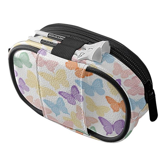 Golf Waist Bag for Men and Women - Premium Golf Ball Pouch & Leather Golf Ball Waist Bag , Fanny Pack with Hooks, Holds 2 Golf Balls Bright Butterfly