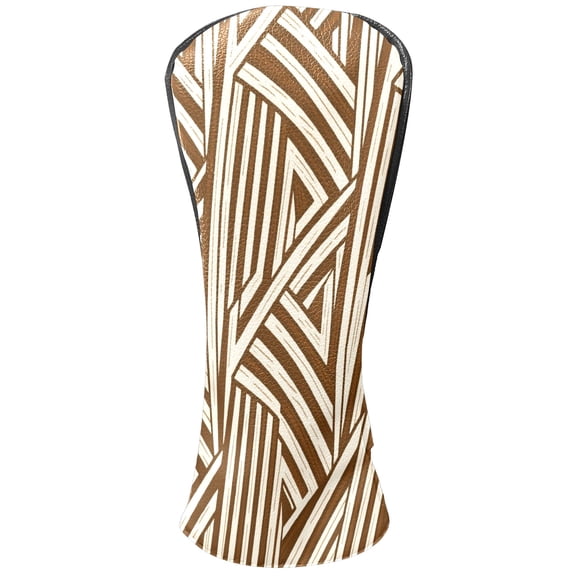 Golf Club Head Cover Waterproof Leather Golf Accessories HeadCovers Set Driver Headcover for Women Men Twisted Ribbon Pattern