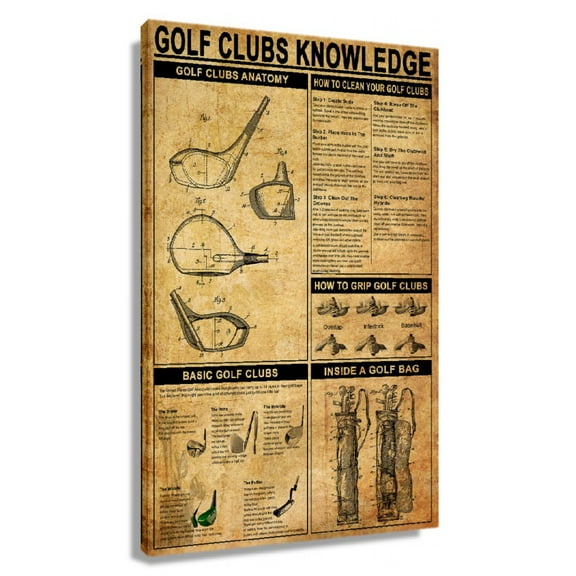 Golf Wall Art Vintage Sports Poster Canvas Prints Paintings For Living Room Unframed 12x18 in