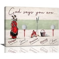 thumbnail image 1 of Golf Wall Decor Inspirational Golf Sport Pictures Wall Art Motivational Leisure Sports Canvas Print God Says You Are Painting Framed Modern Home Artwork For Club Room Bedroom Office 16"x12", 1 of 6