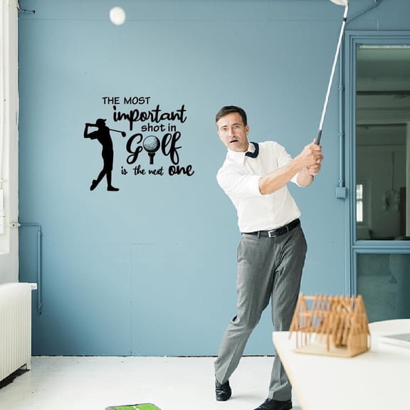 Golf Wall Stickers Inspirational Quotes Wall Sticker Play Golf Large Sports Room Kid's Room Bedroom Wall Decor Golfer Gift 6035CM Wall Sticker Vinyl Transfer Mixed Color
