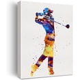 thumbnail image 1 of Golf Watercolor Wall Art Golf Sports Golfers Canvas Painting Prints for Home Office Wall Decor Framed Artwork Golfer Gifts(12x15 Inch), 1 of 5