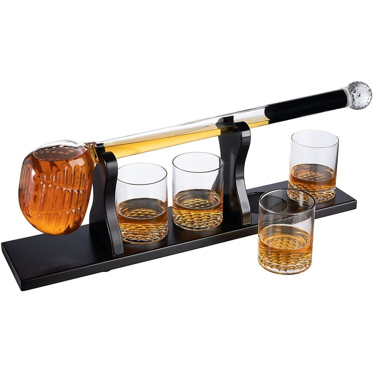 Yingluo Transparent Creative Whiskey Decanter Set With 4 Glasses,Flask  Carefe,Whiskey Carafe for Wine,Scotch,Bourbon,vodka,Liquor-750ml Gifts for  Men