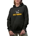 thumbnail image 1 of Golf Widow with a Ball & Club, Golf Player, Golfing or Golfer Themed Merch Gift, Black Hooded Sweatshirt or Hoodie, X-Large, 1 of 5