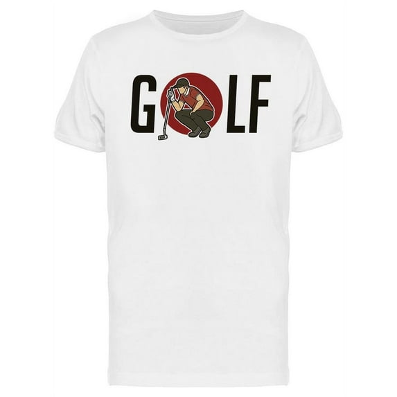 Golf With Golf Player Action T-Shirt Men -Image by Shutterstock, Male Small